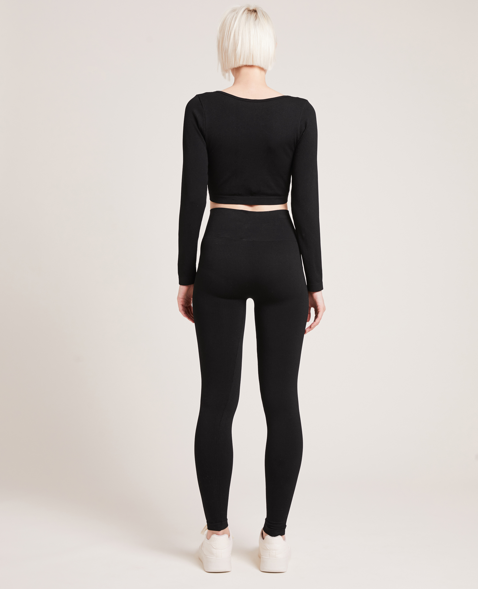 Legging sport côtelé noir - Pimkie
