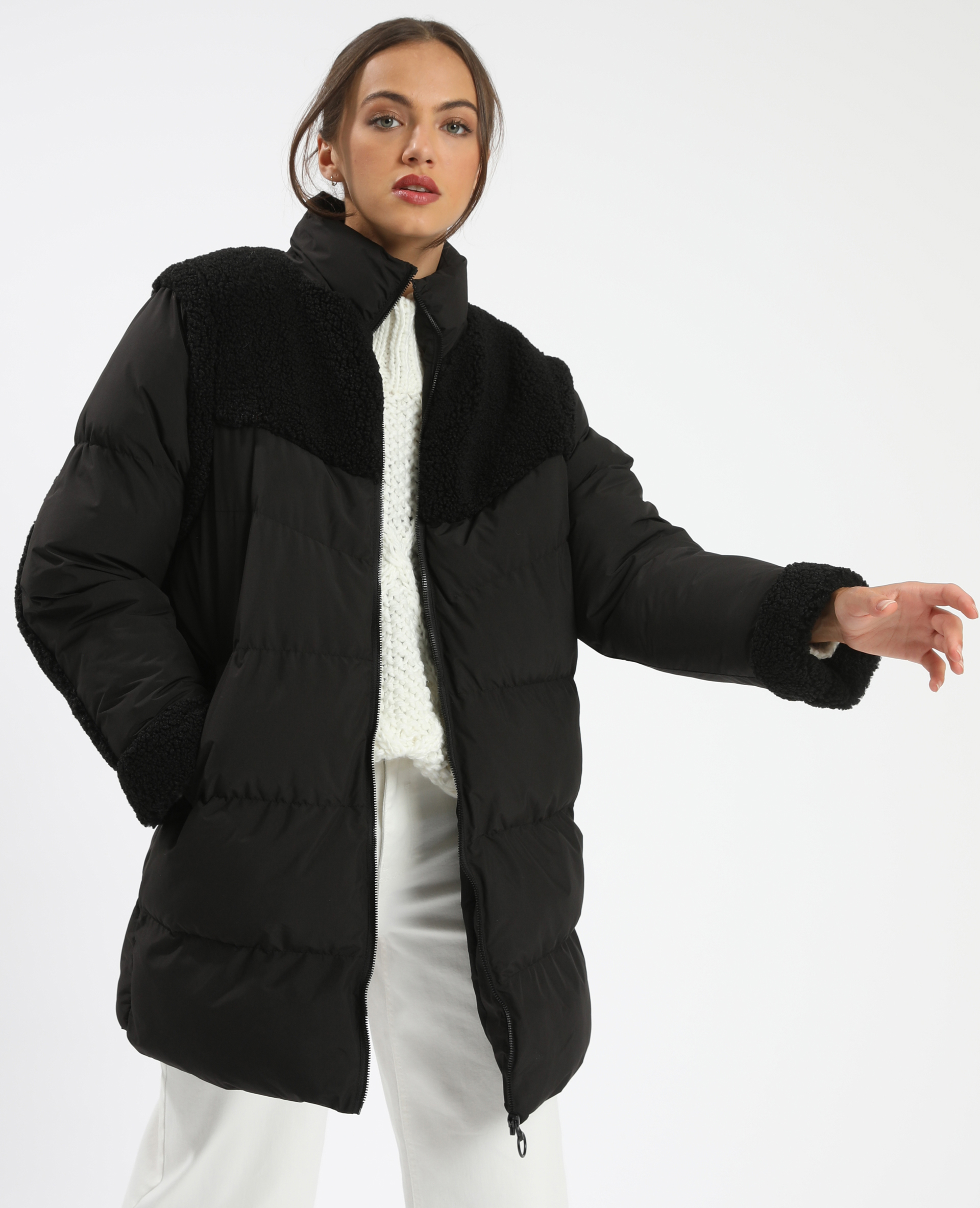 Doudoune longue noir - Pimkie