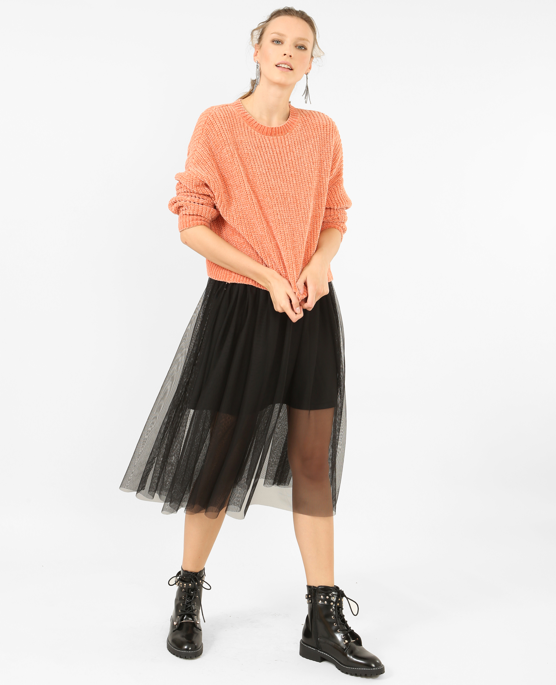 Robe bimatière noir - Pimkie
