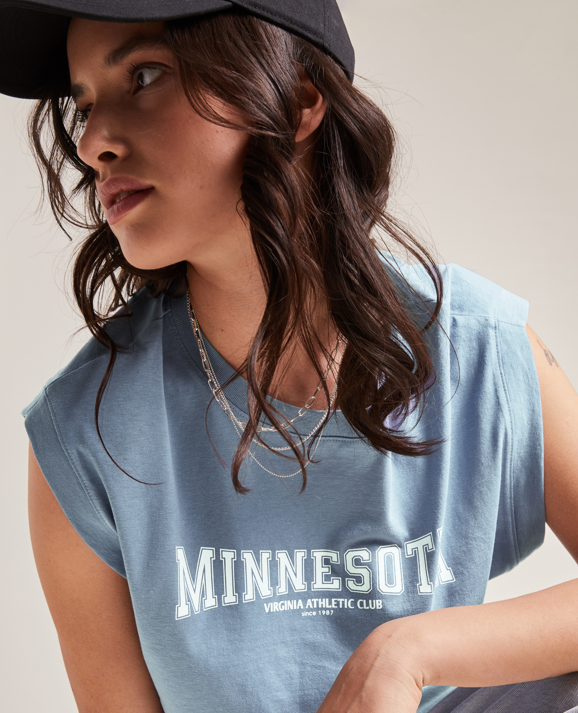 T-shirt sans manches bleu foncé - Pimkie