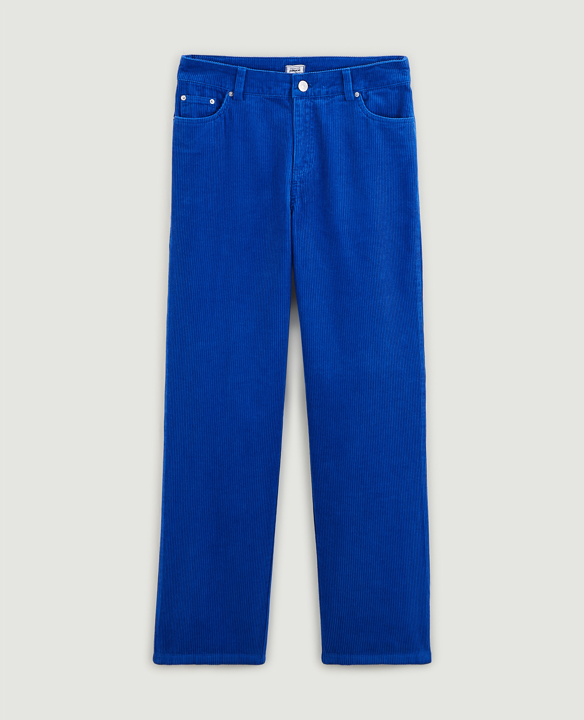 Pantalon droit en velours côtelé bleu - Pimkie