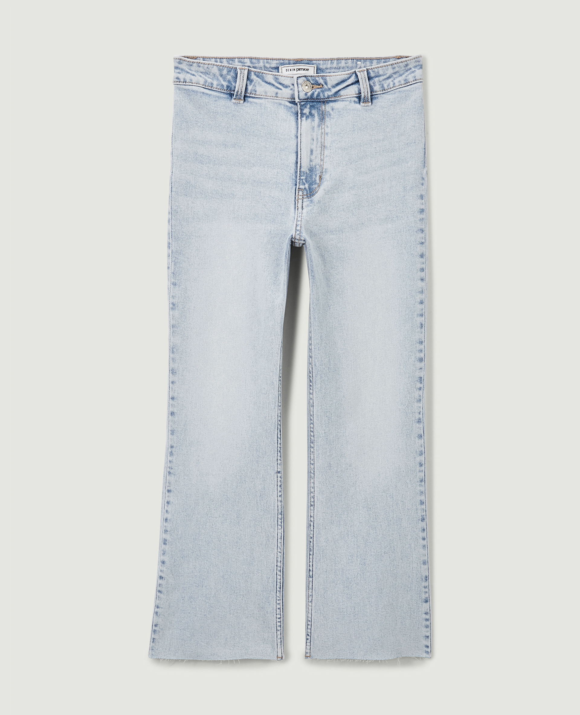 Jean flare taille haute raw cut bleu délavé - Pimkie