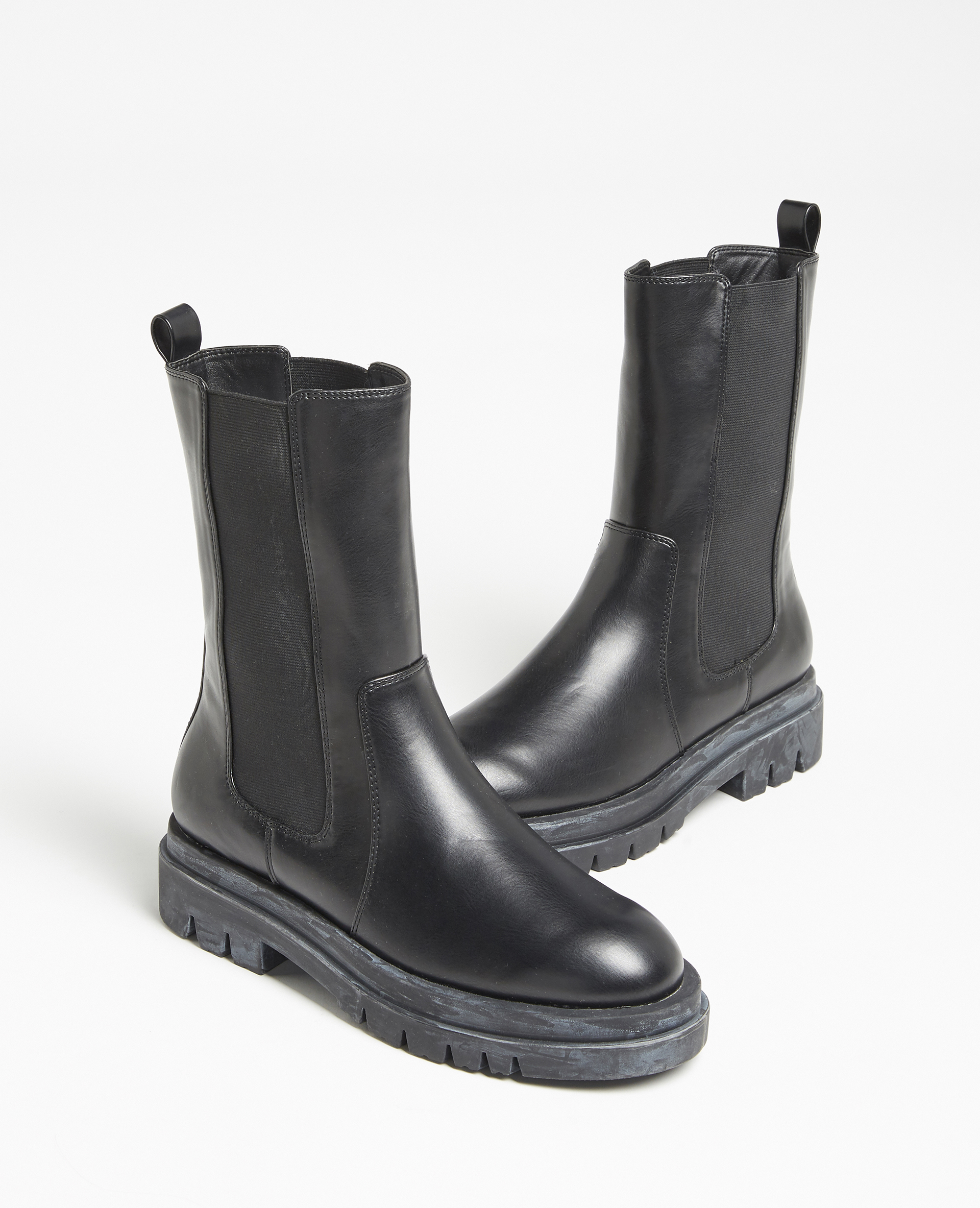pimkie faux leather heeled boots in black