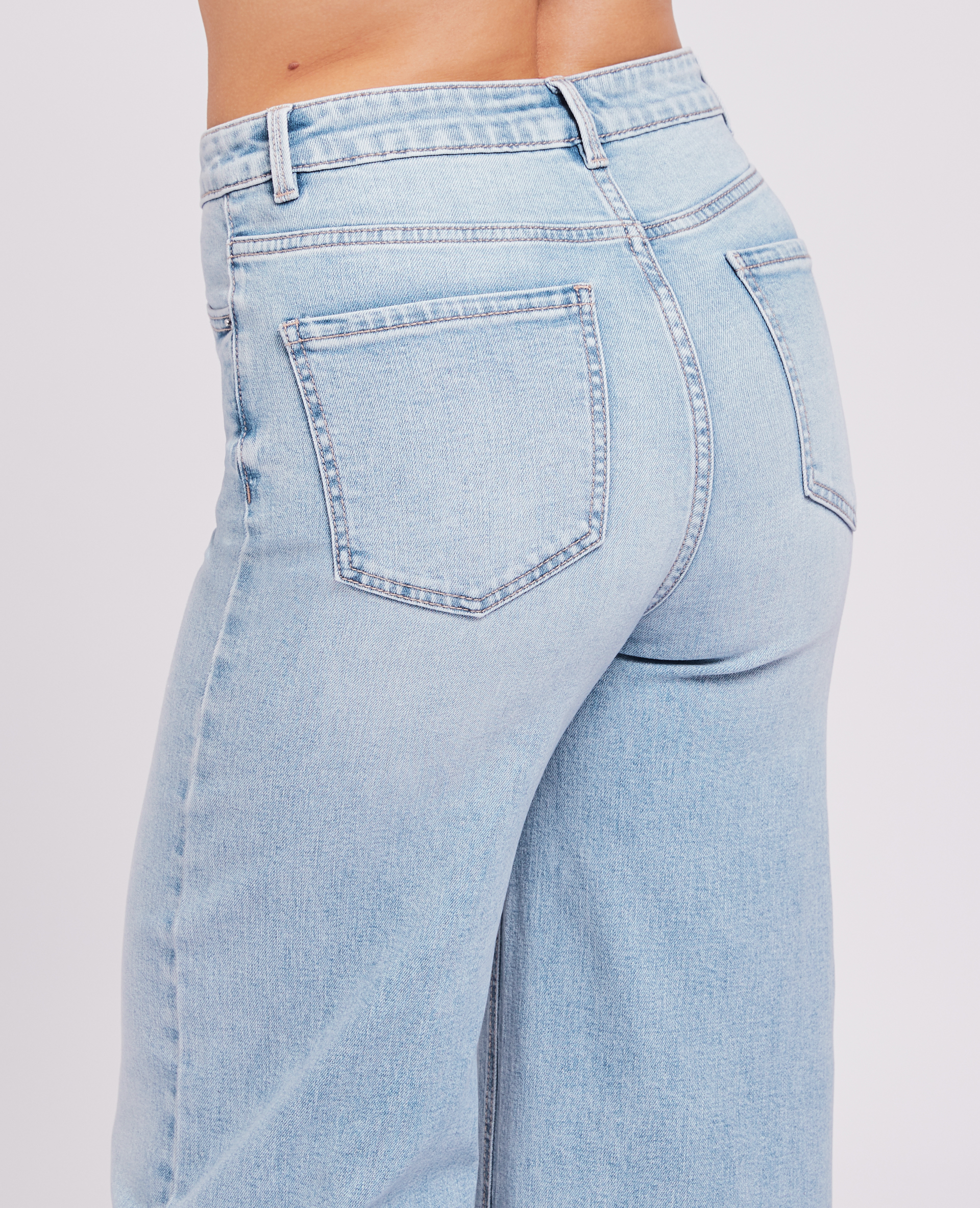 Jean large effet délavé bleu délavé - Pimkie