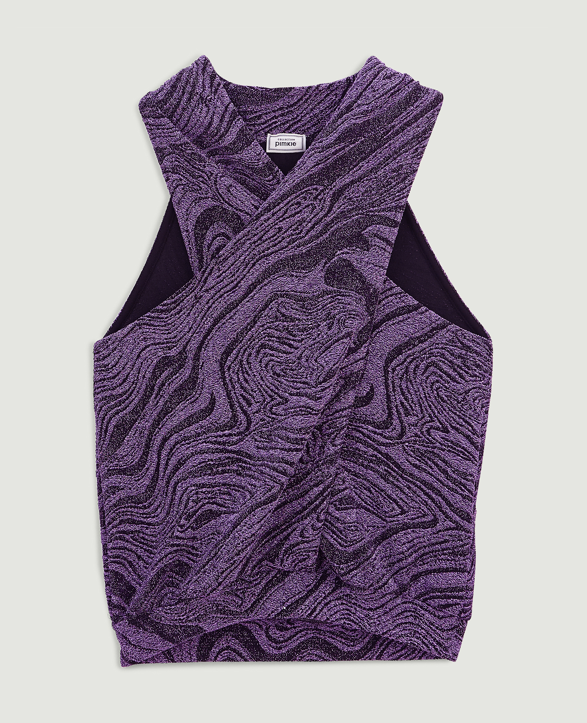 Top pans croisés maille lurex violet - Pimkie