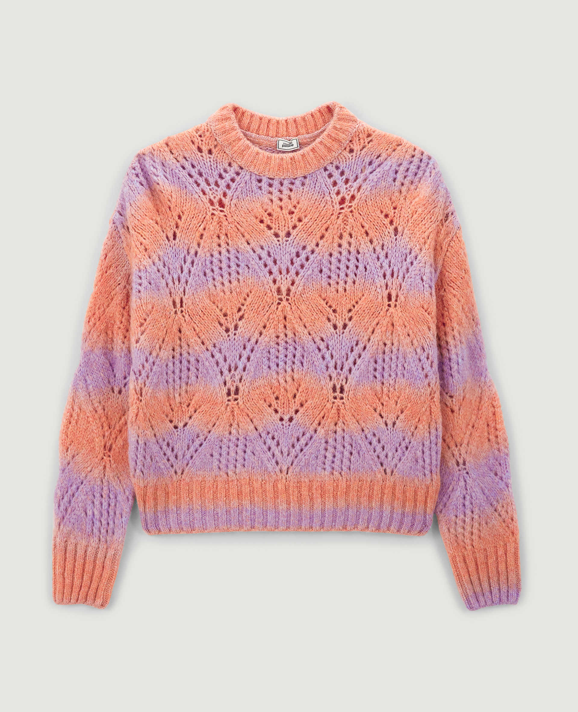 Pull bicolore maille ajourée rose fuchsia - Pimkie