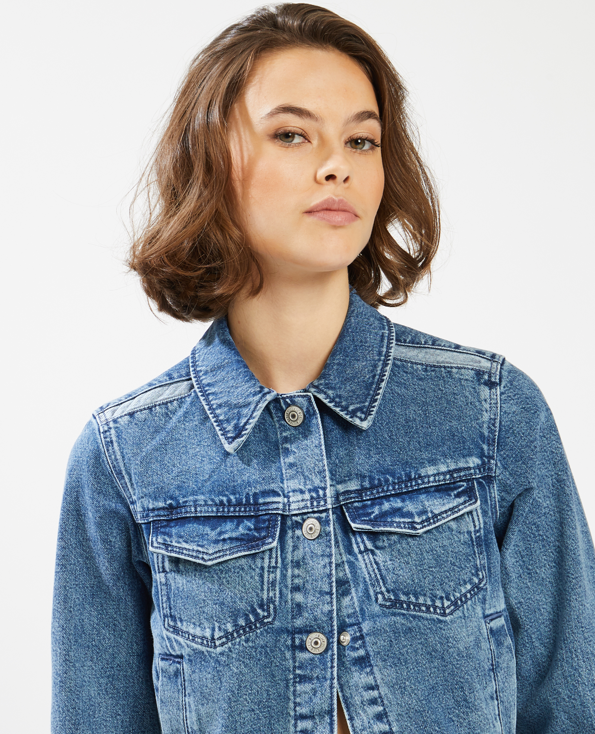 Veste courte en jean bleu - Pimkie