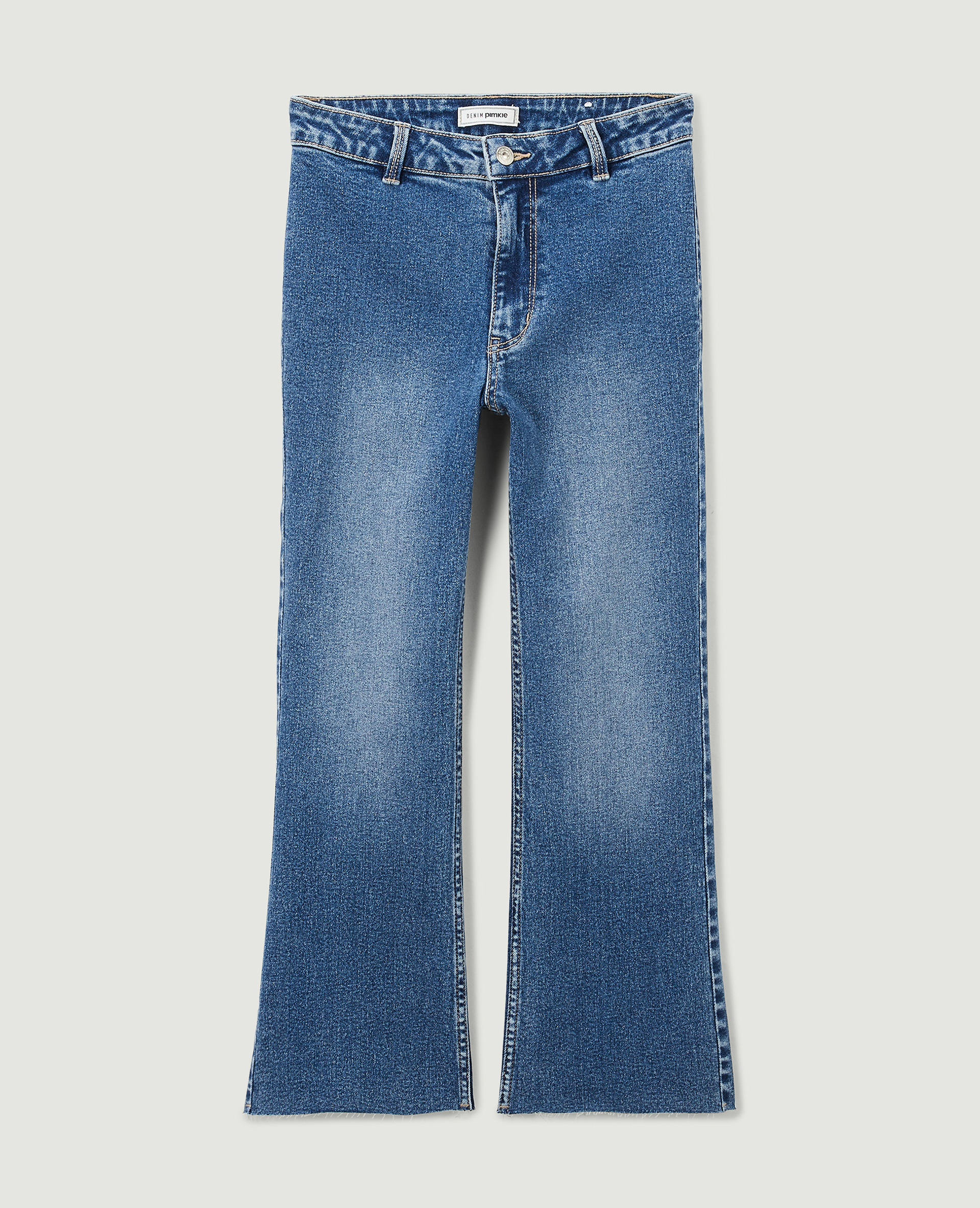 Jean flare taille haute raw cut bleu denim - Pimkie