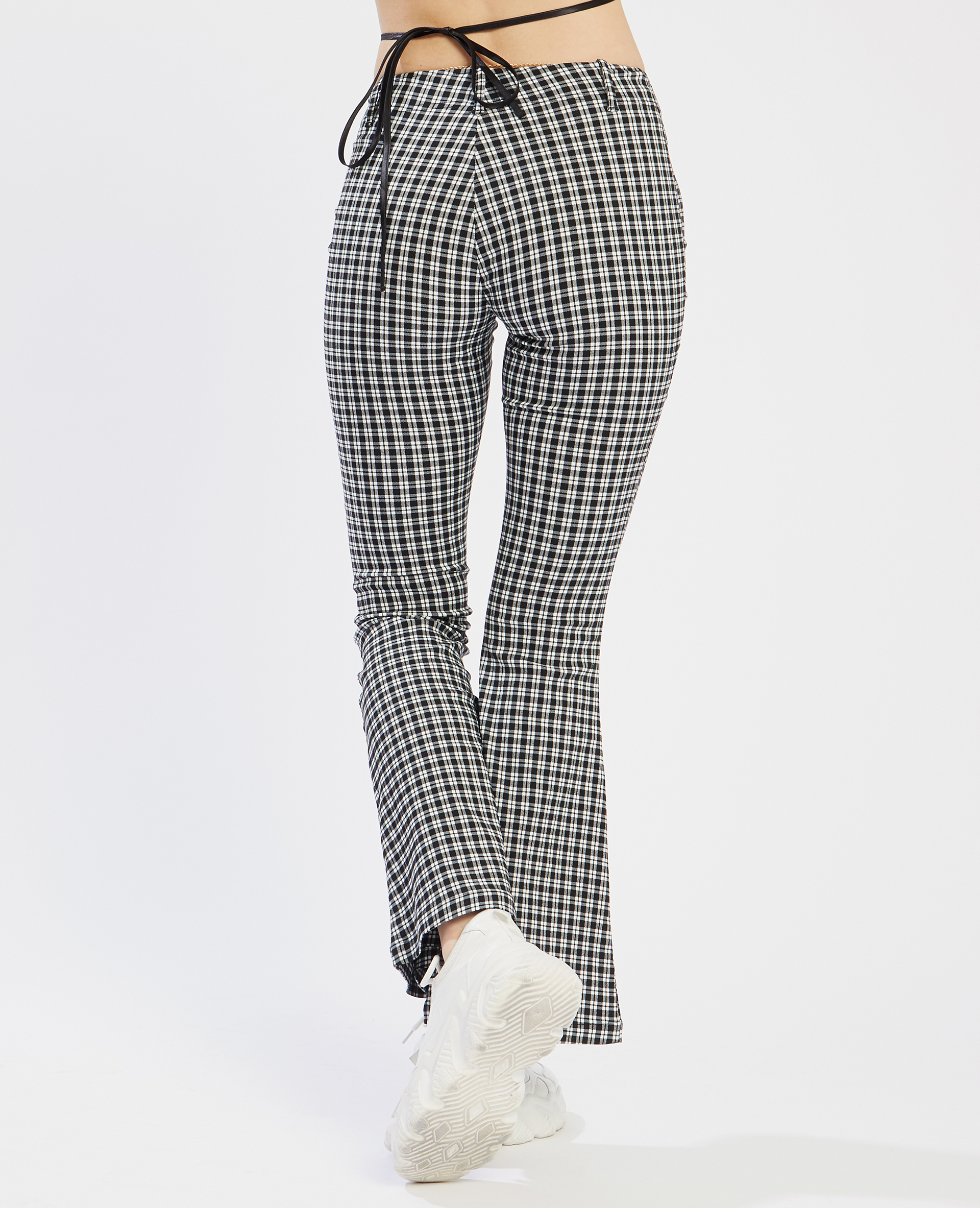 Pantalon flare à carreaux noir - Pimkie