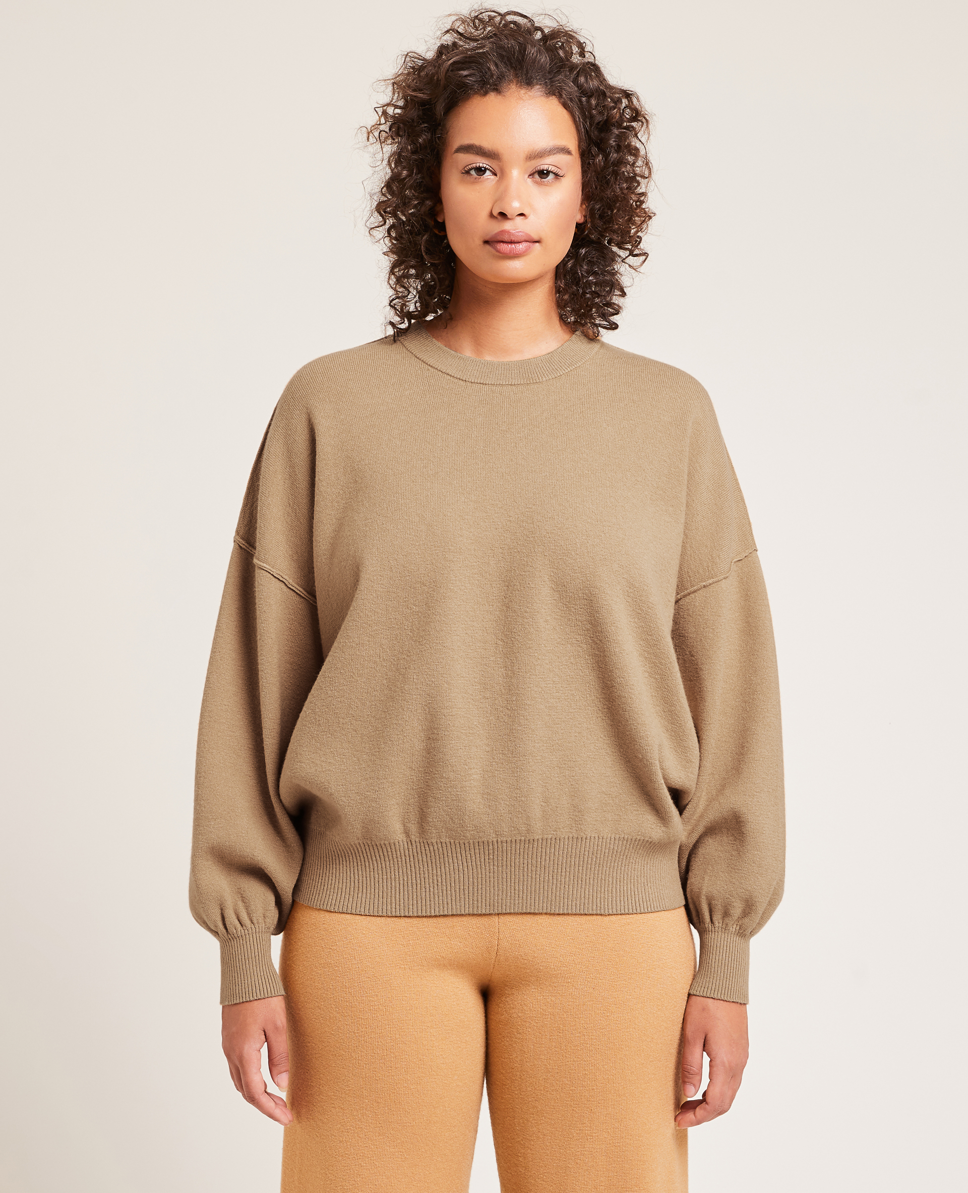 Pull large en maille marron - Pimkie