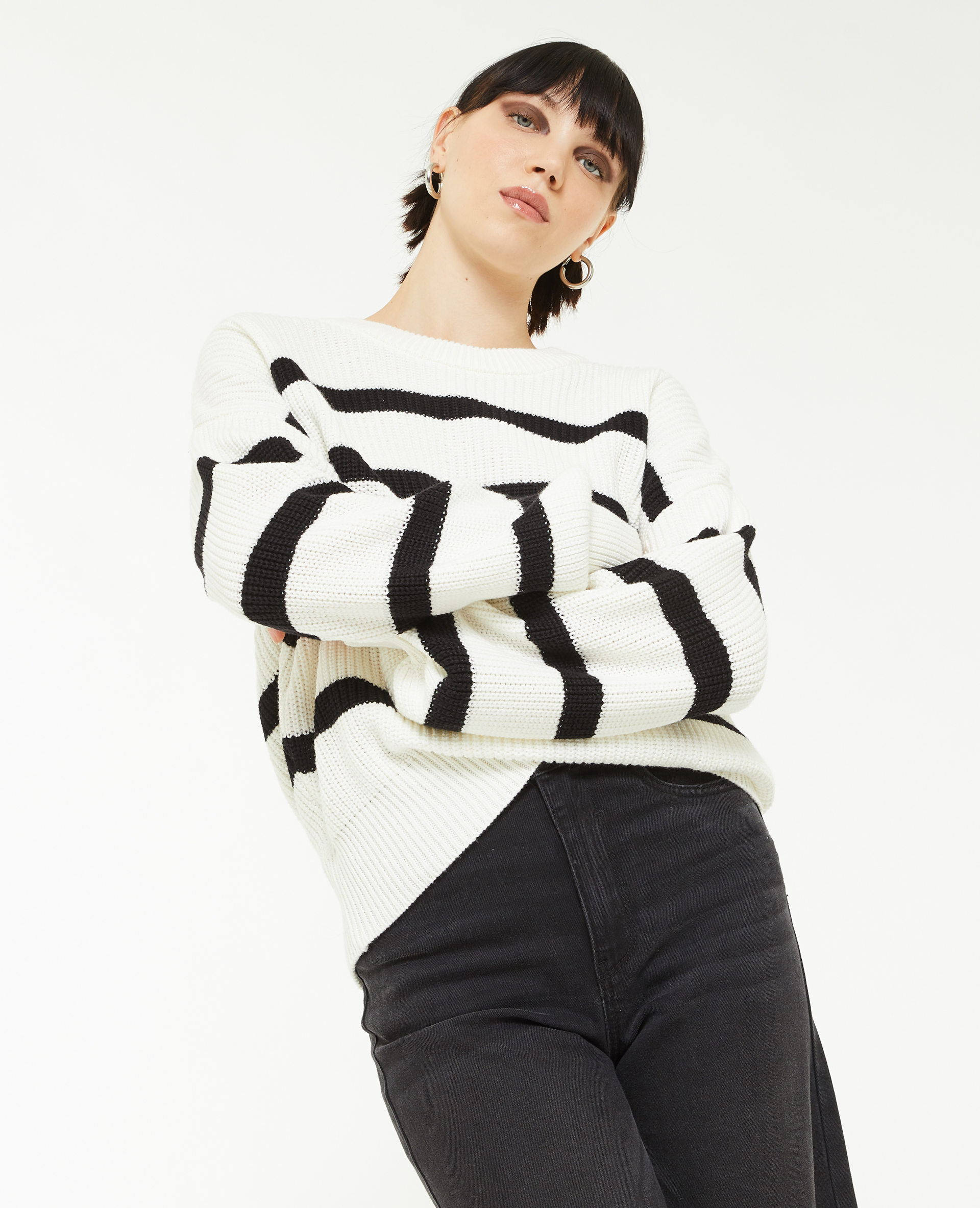 Pull marinière noir - Pimkie
