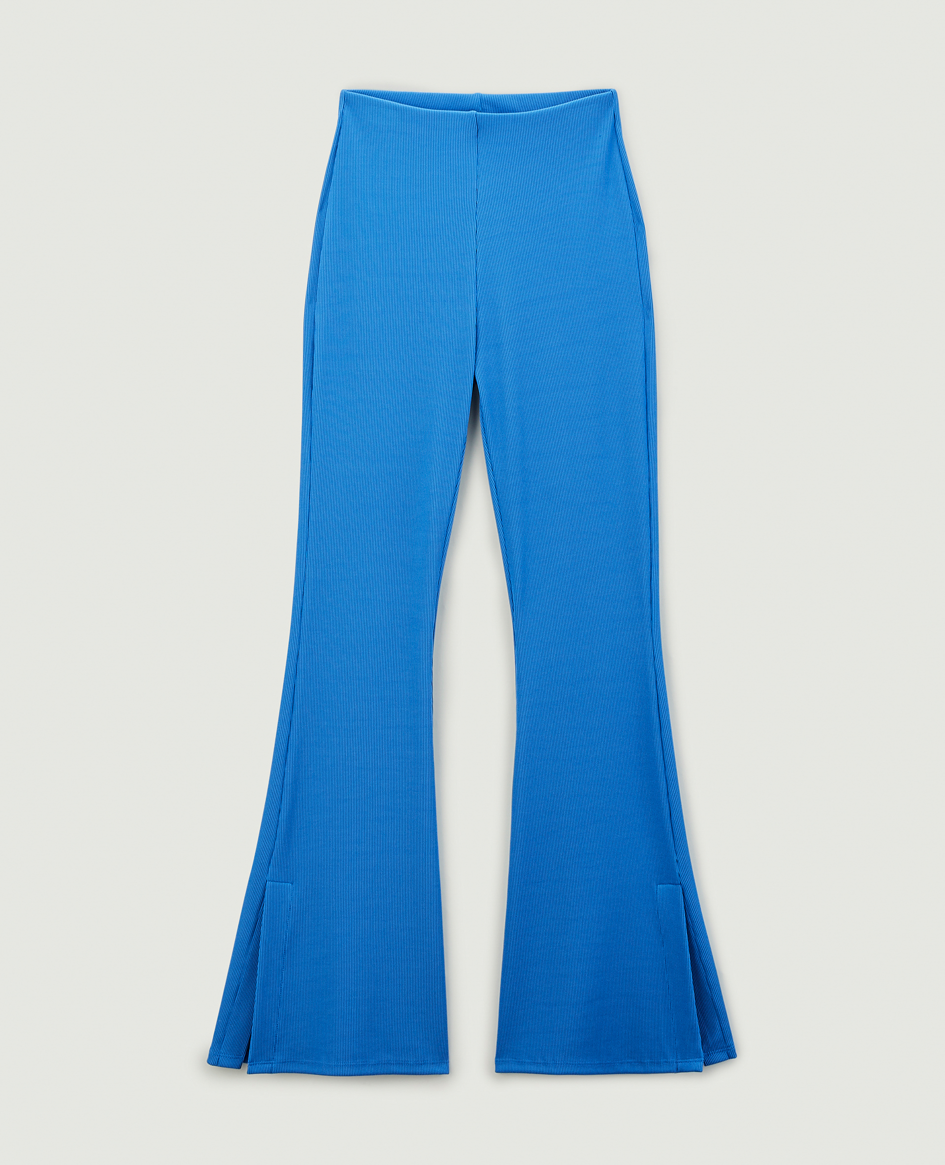 Pantalon flare en maille côtelée vert - Pimkie