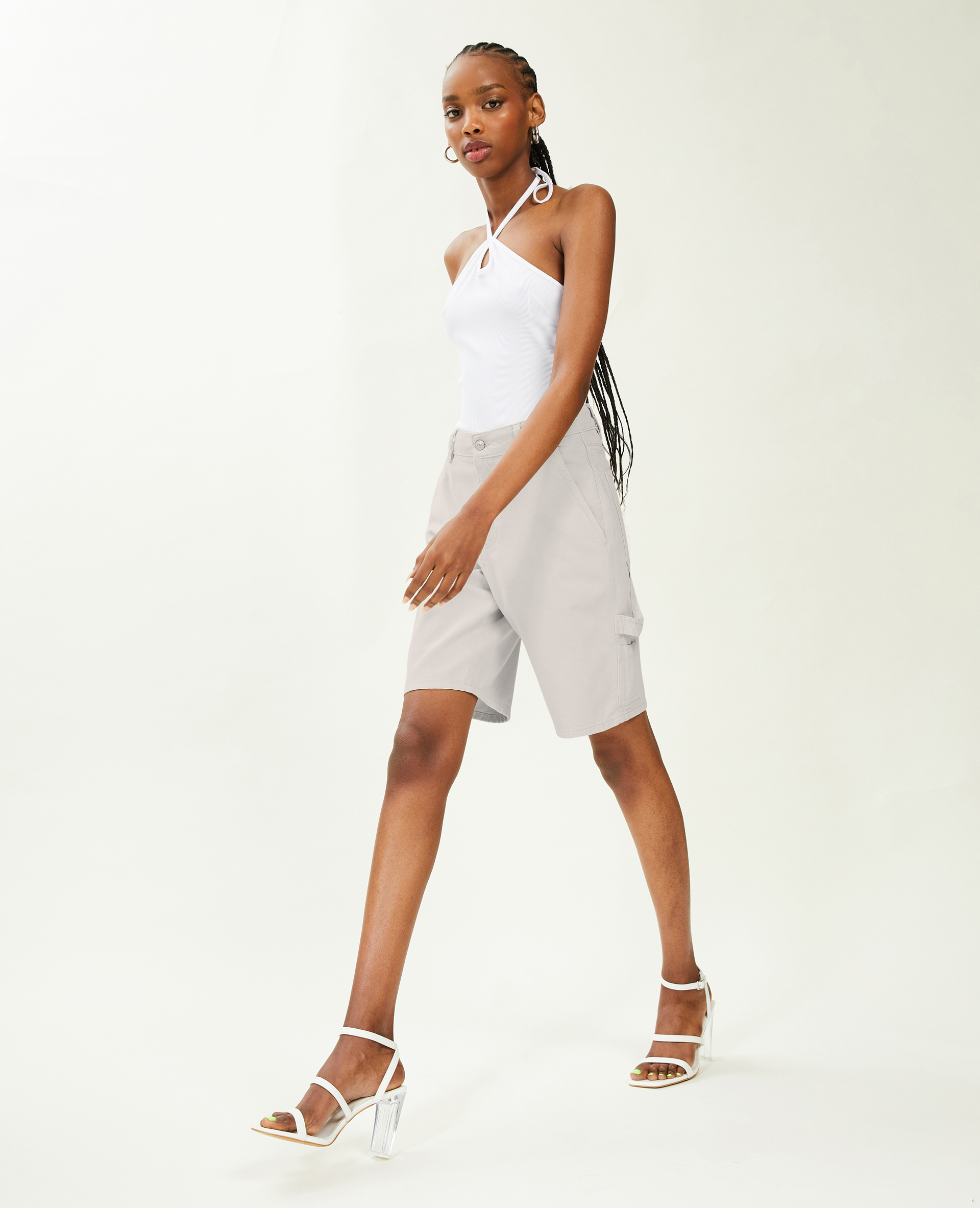 Bermuda charpentier cargo blanc - Pimkie