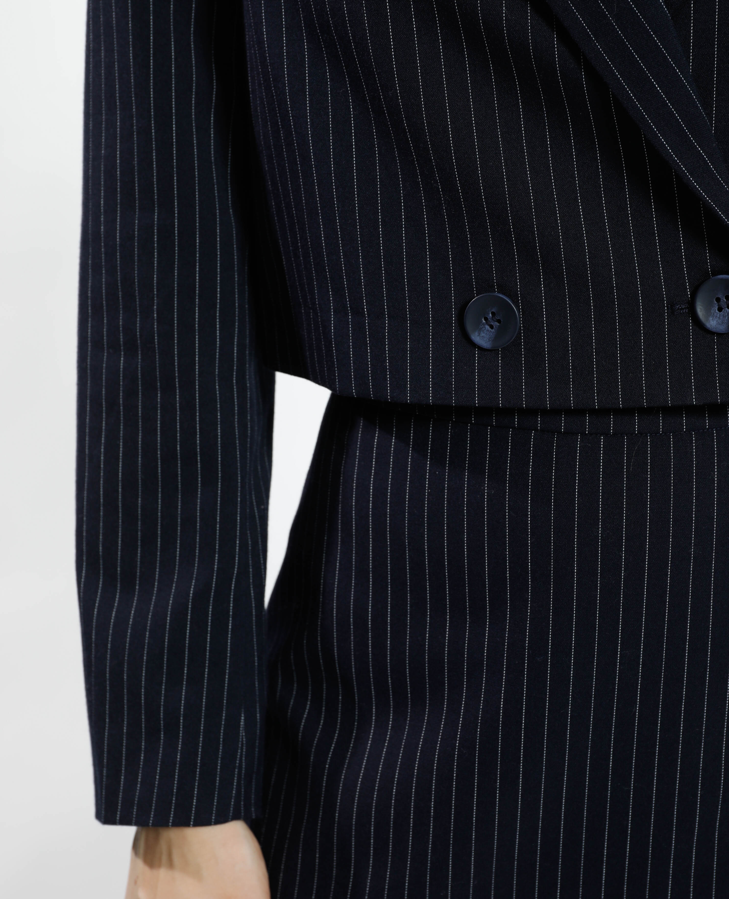 Blazer cropped rayé bleu - Pimkie