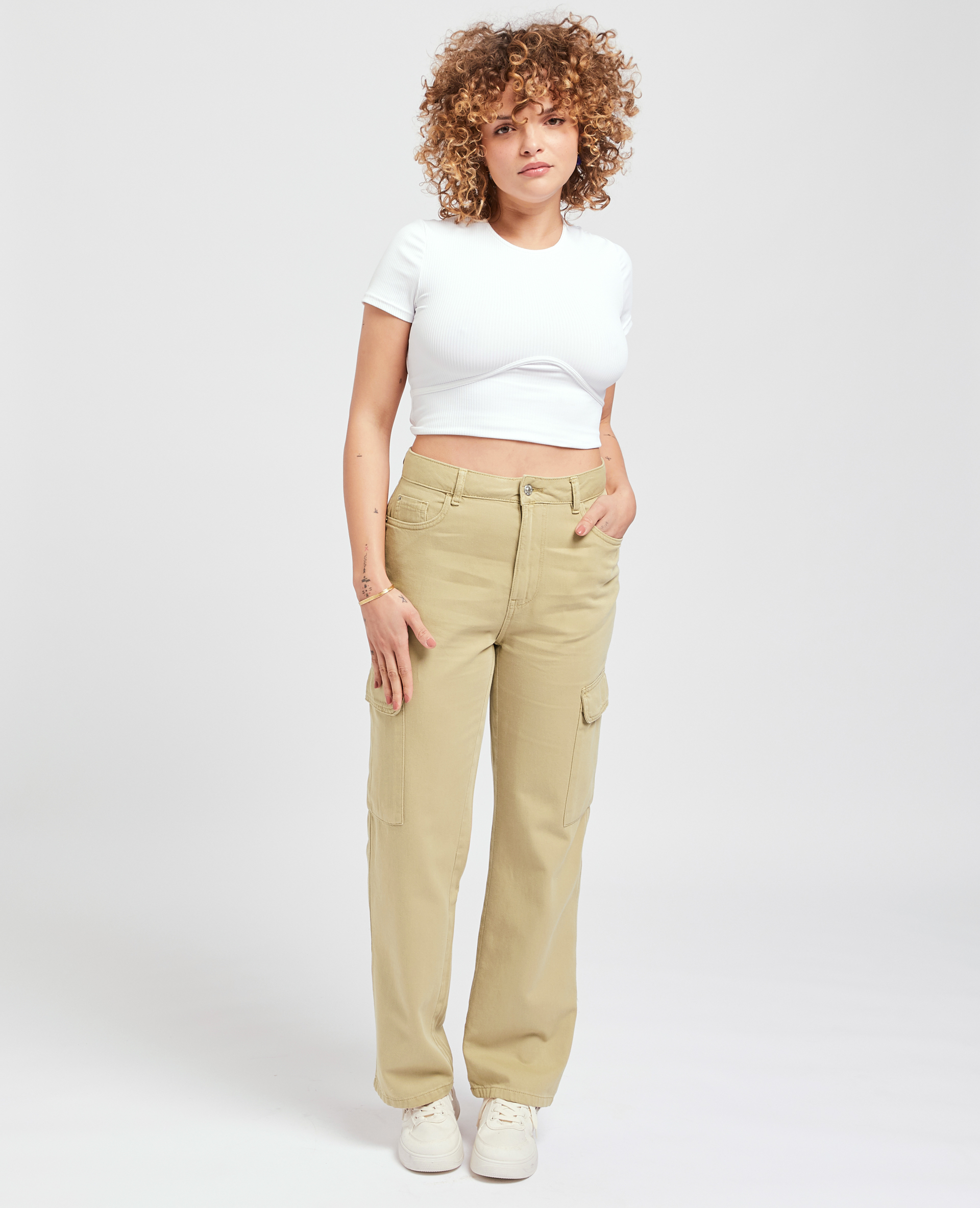 Jean cargo droit marron - Pimkie