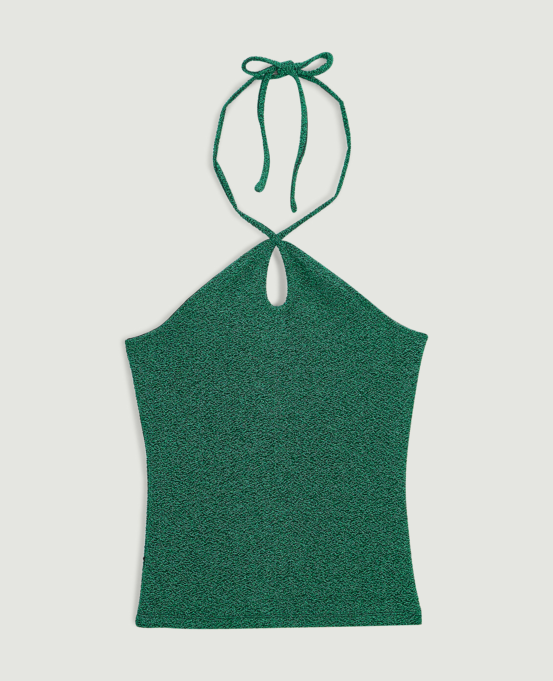 Top dos-nu maille lurex vert - Pimkie