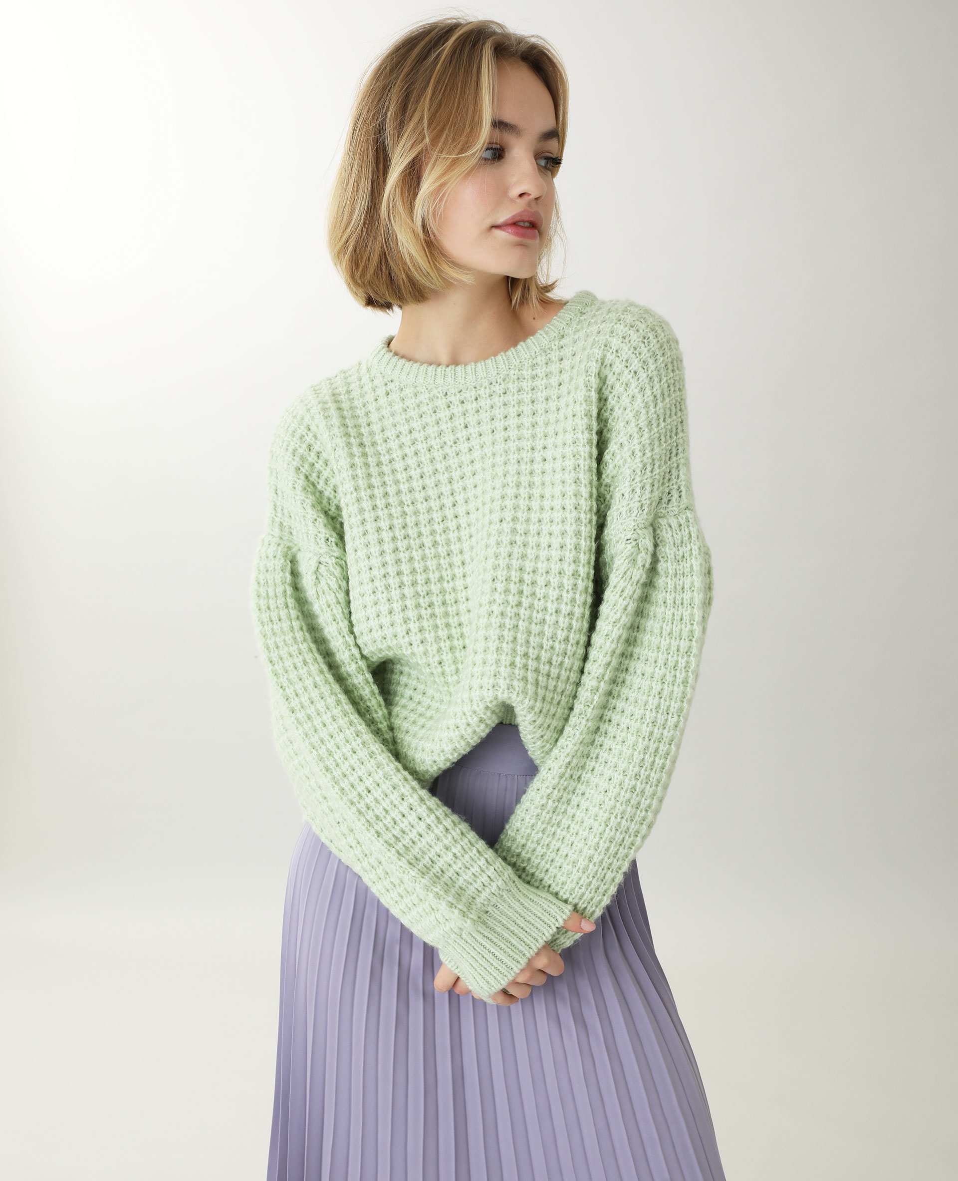 Pull discount vert amande
