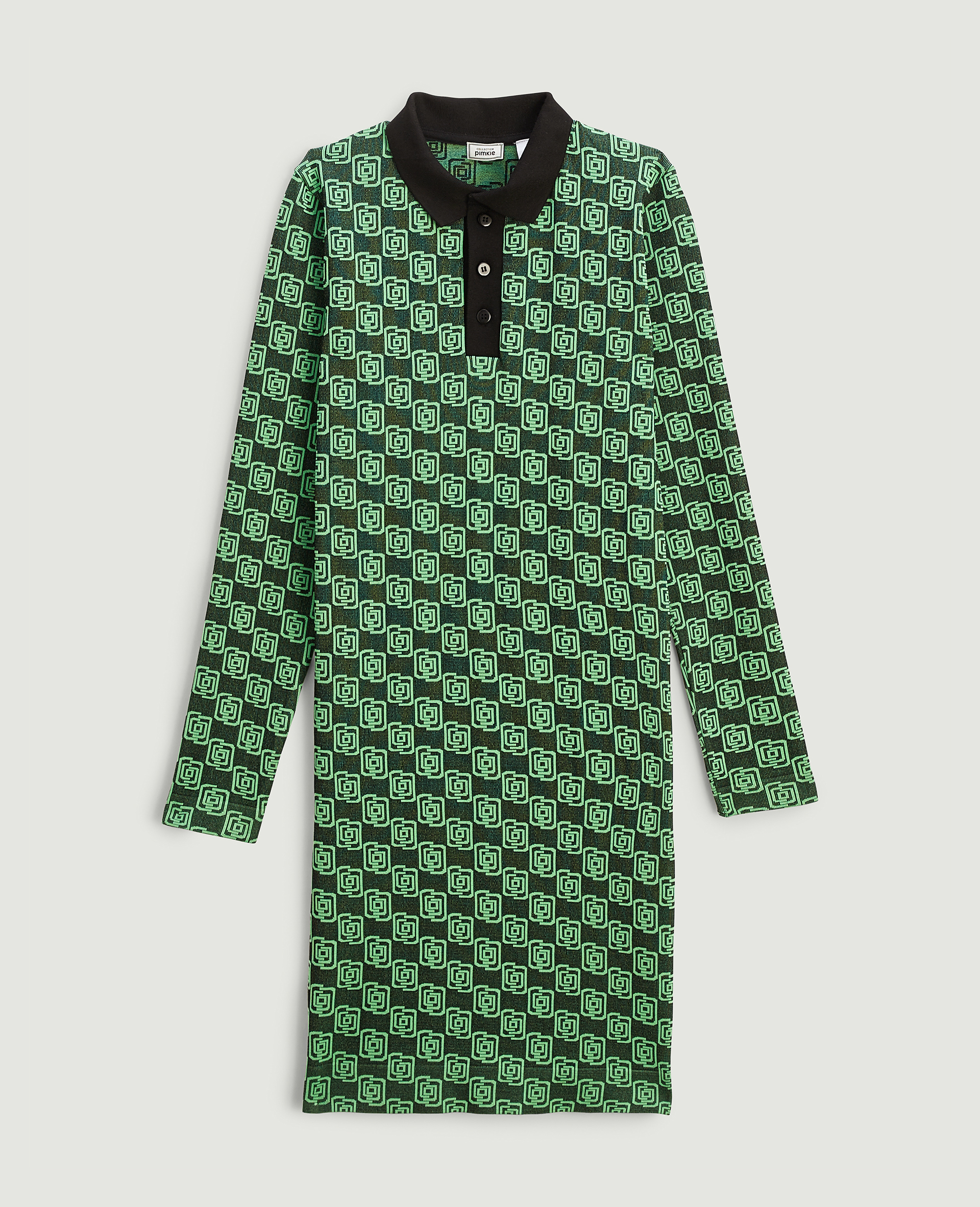 Robe polo manches longues vert - Pimkie