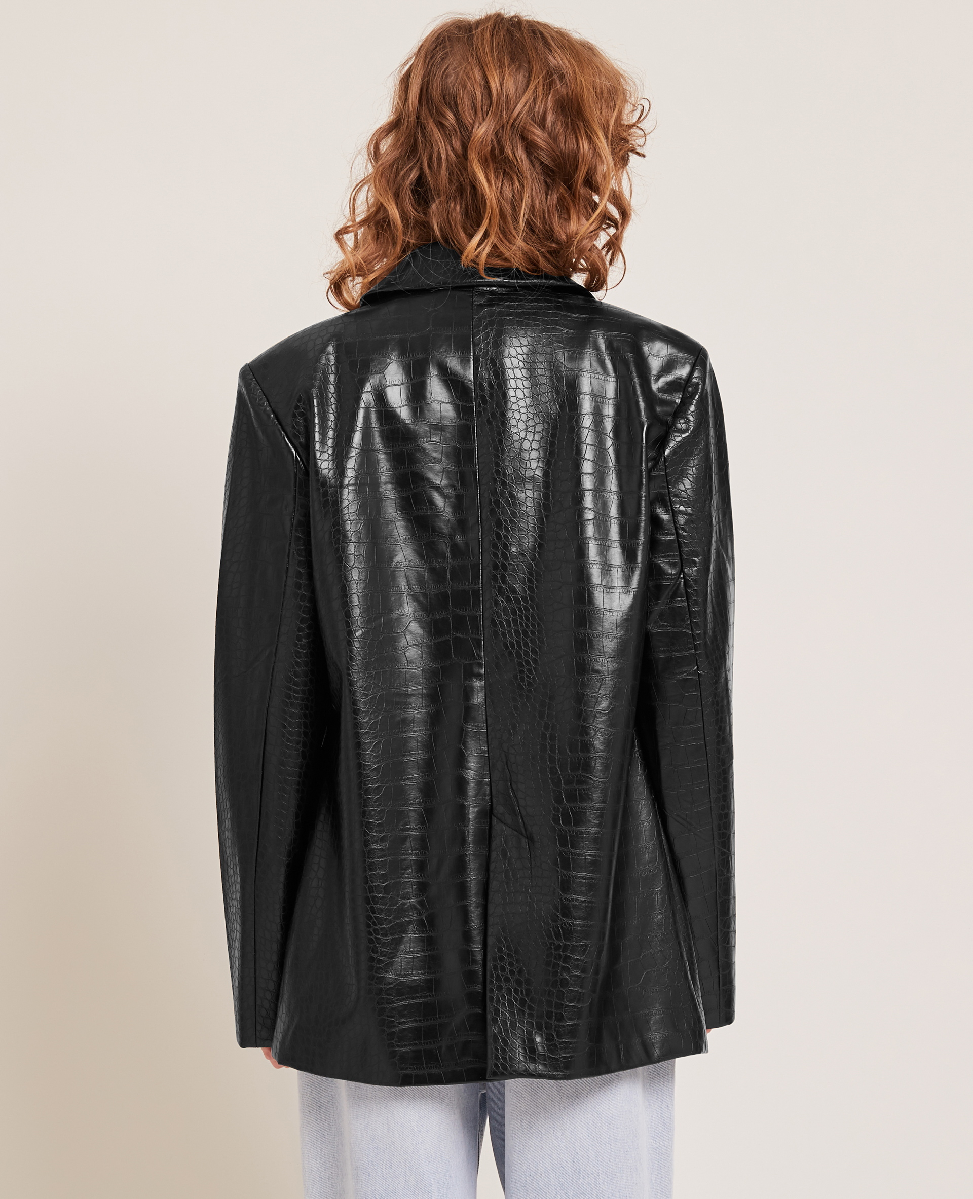 Veste effet croco noir - Pimkie