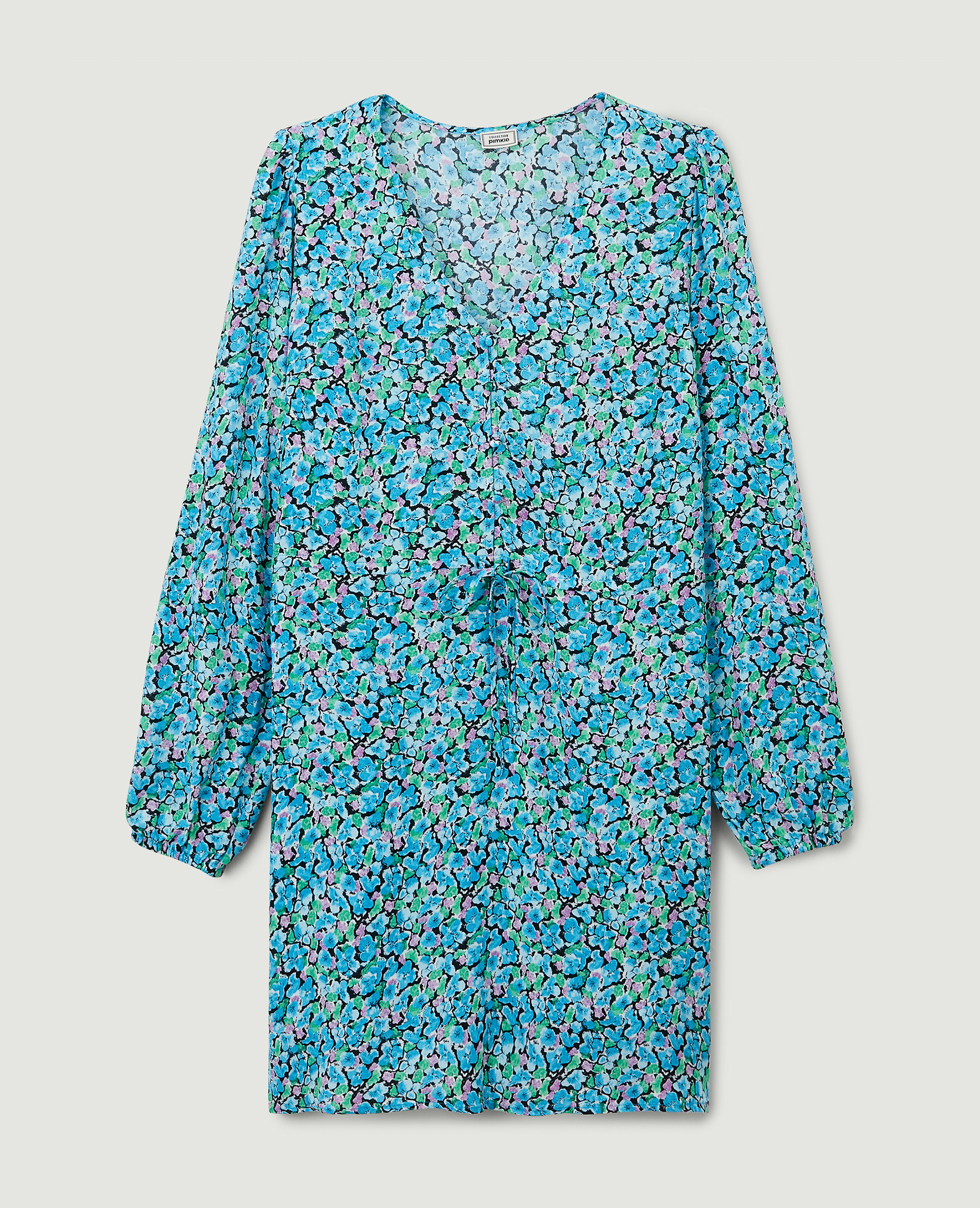 Robe manches longues motif fleurs vert - Pimkie