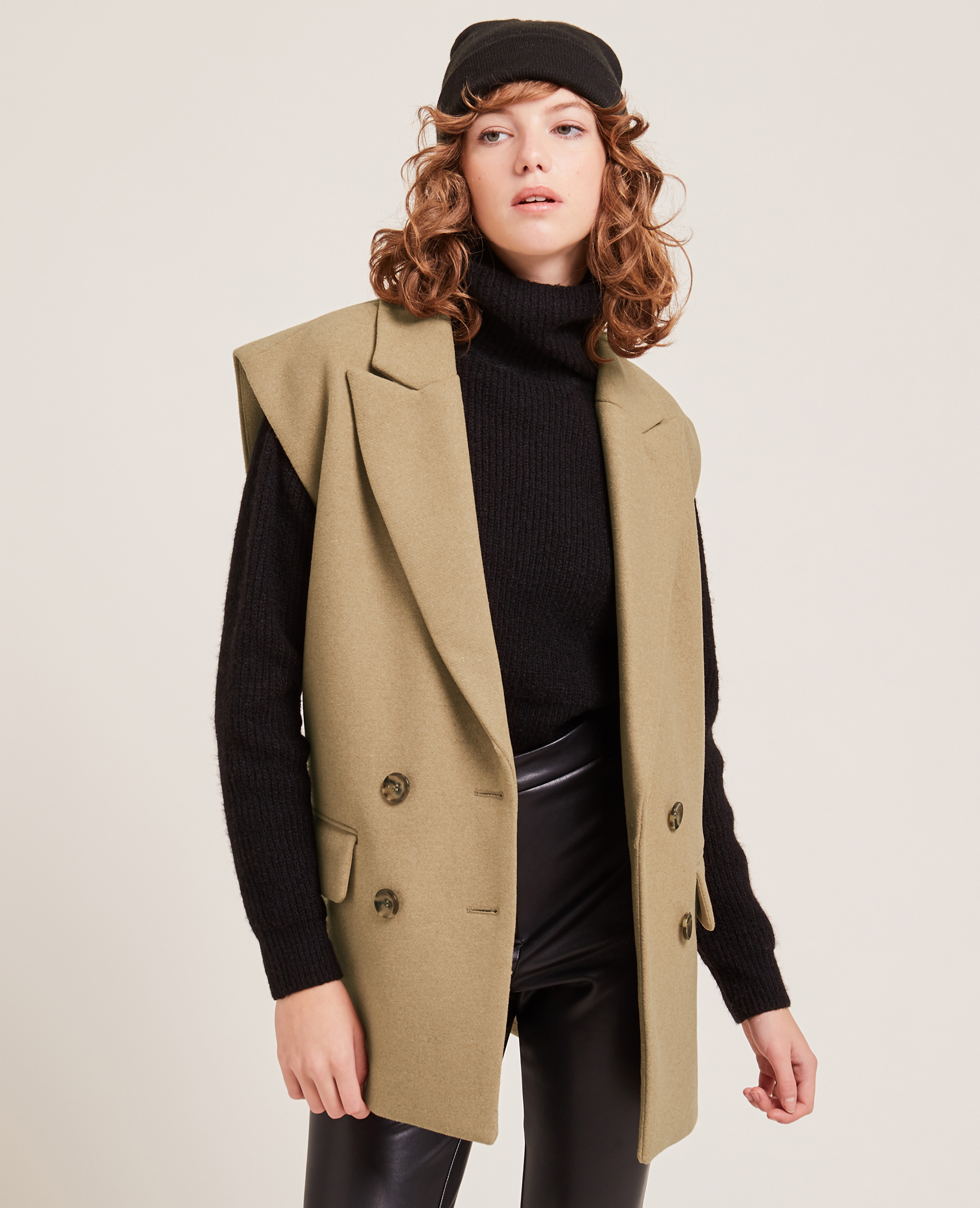 Veste oversize sans manches beige - Pimkie