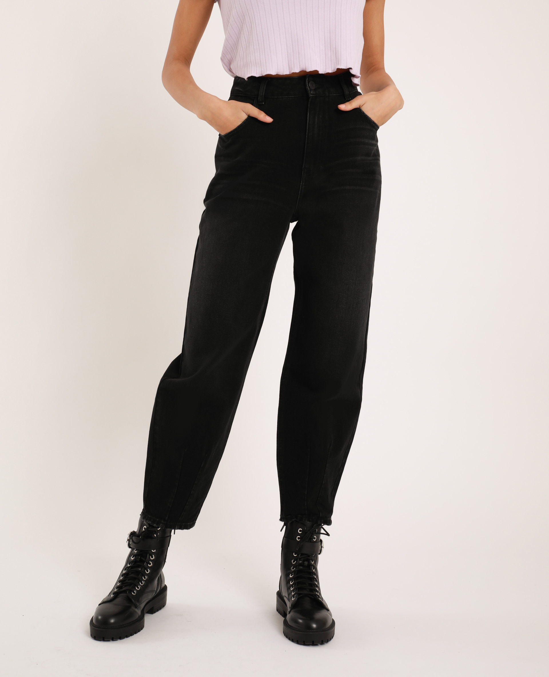 Jean slouchy noir clearance
