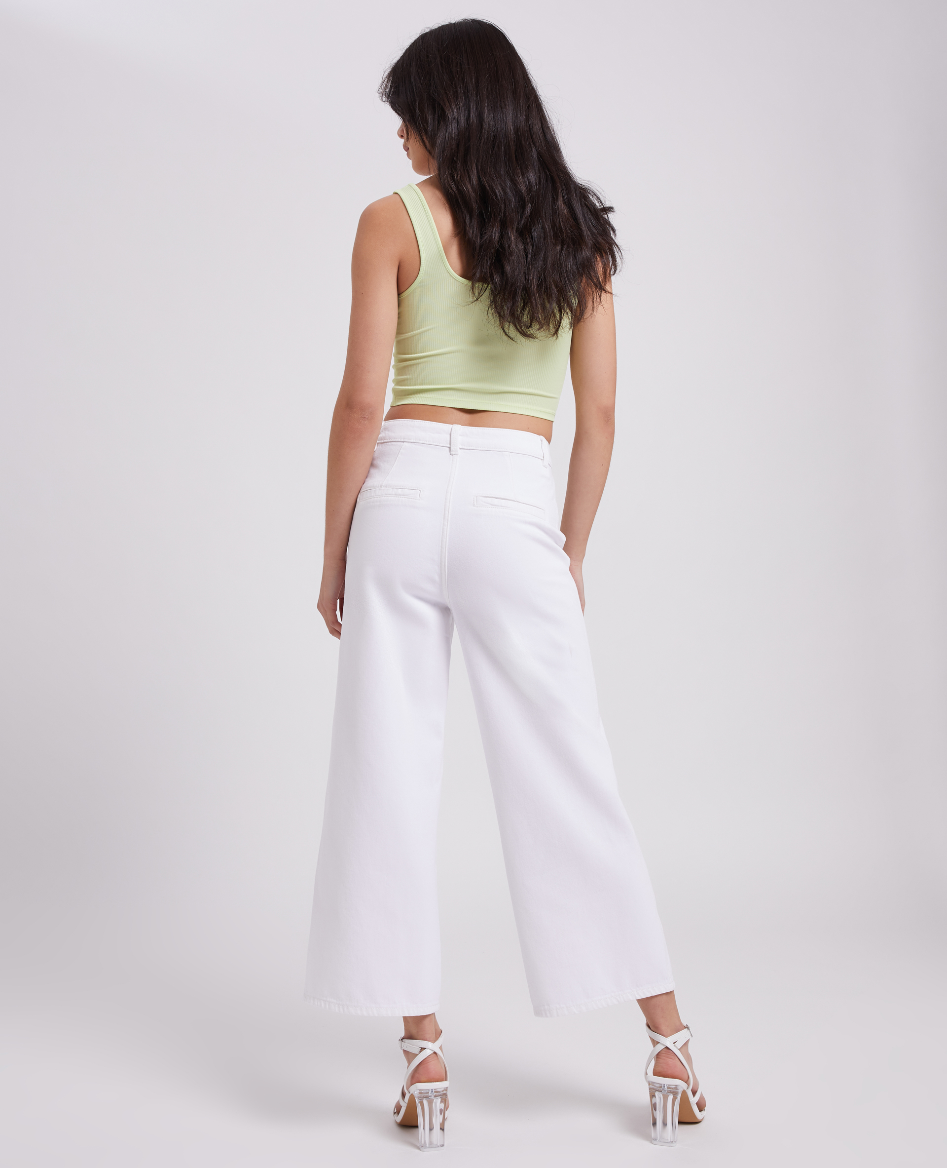 Jean wide taille haute blanc - Pimkie