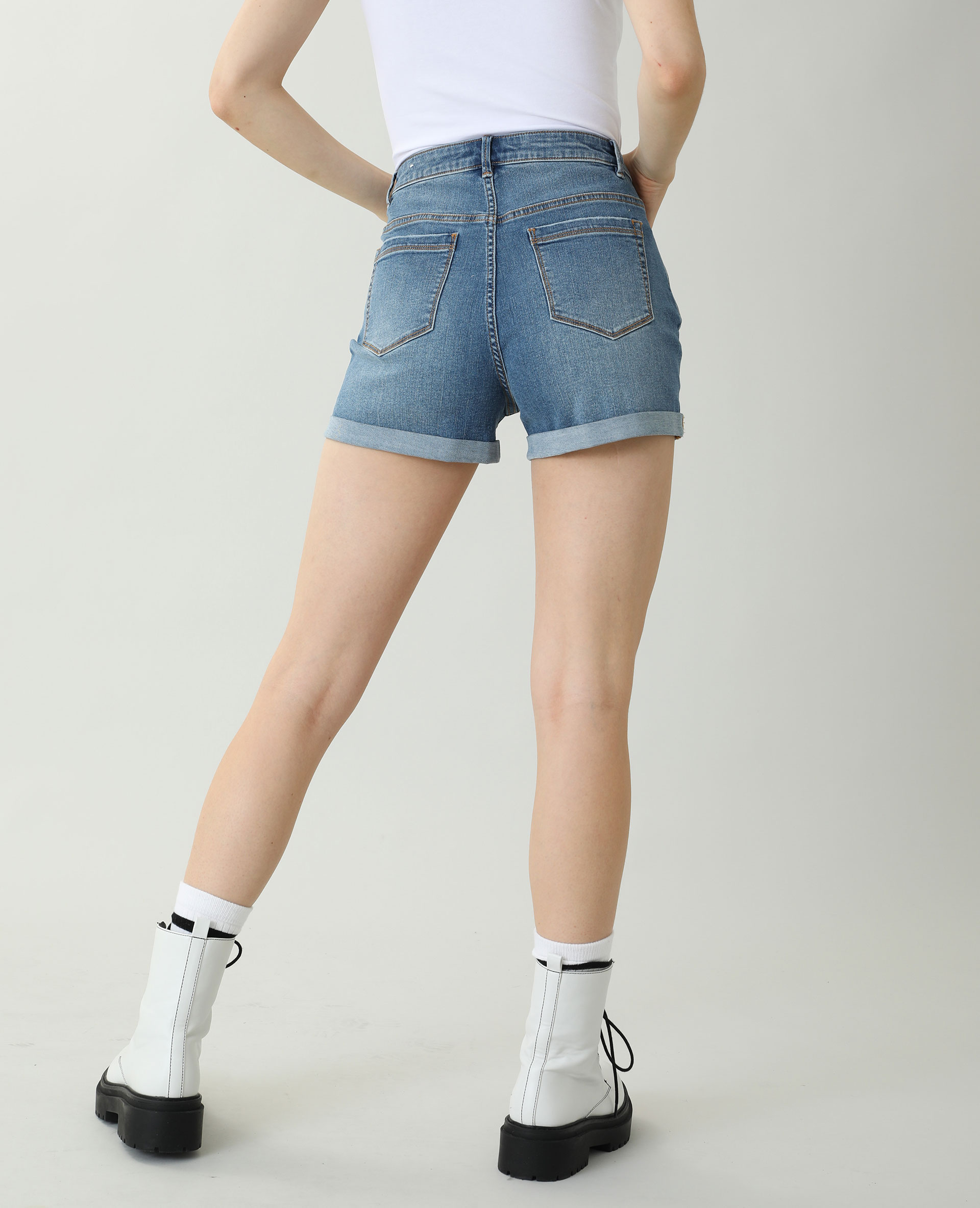 Short en jean high waist bleu - Pimkie