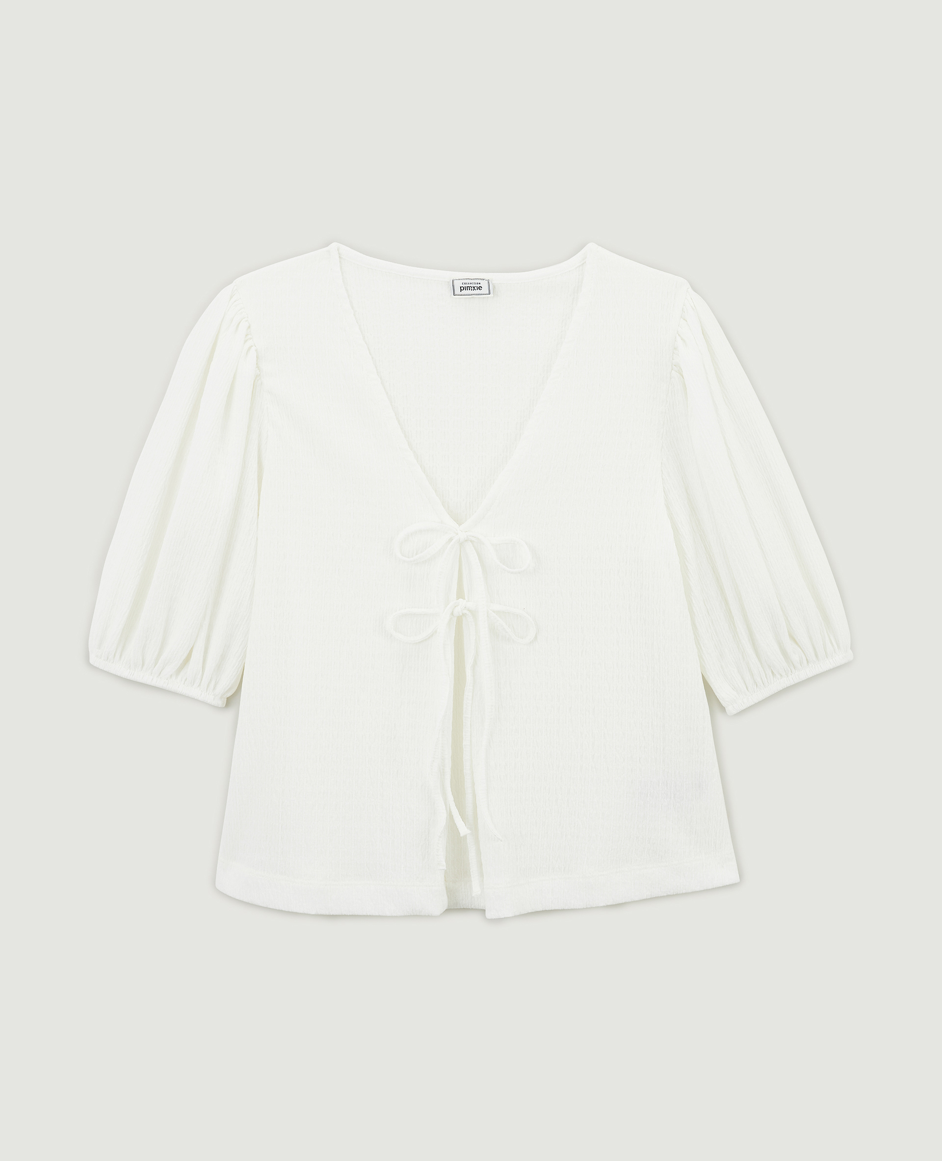 Top avec liens à nouer blanc - Pimkie