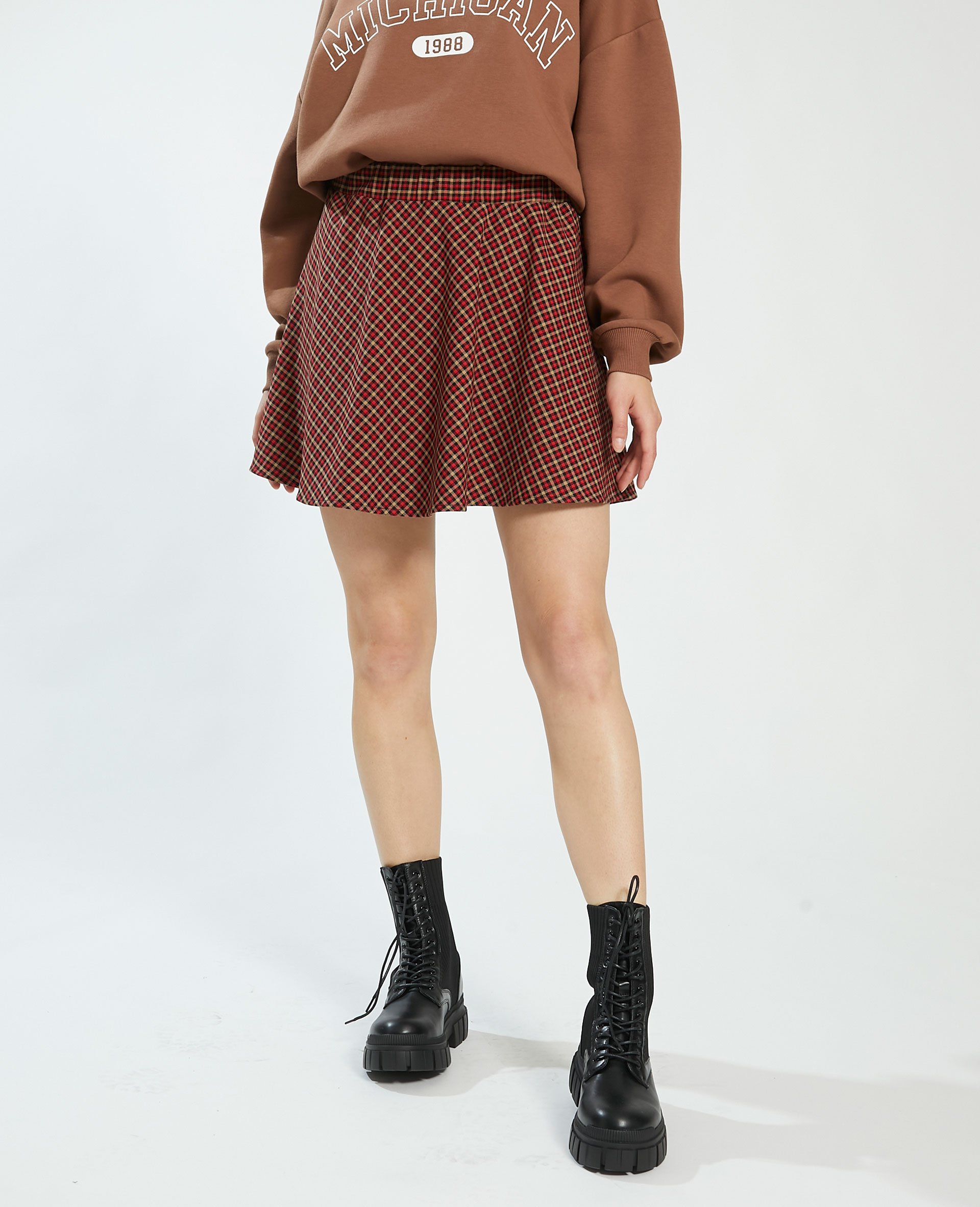 Jupe trapeze online a carreaux