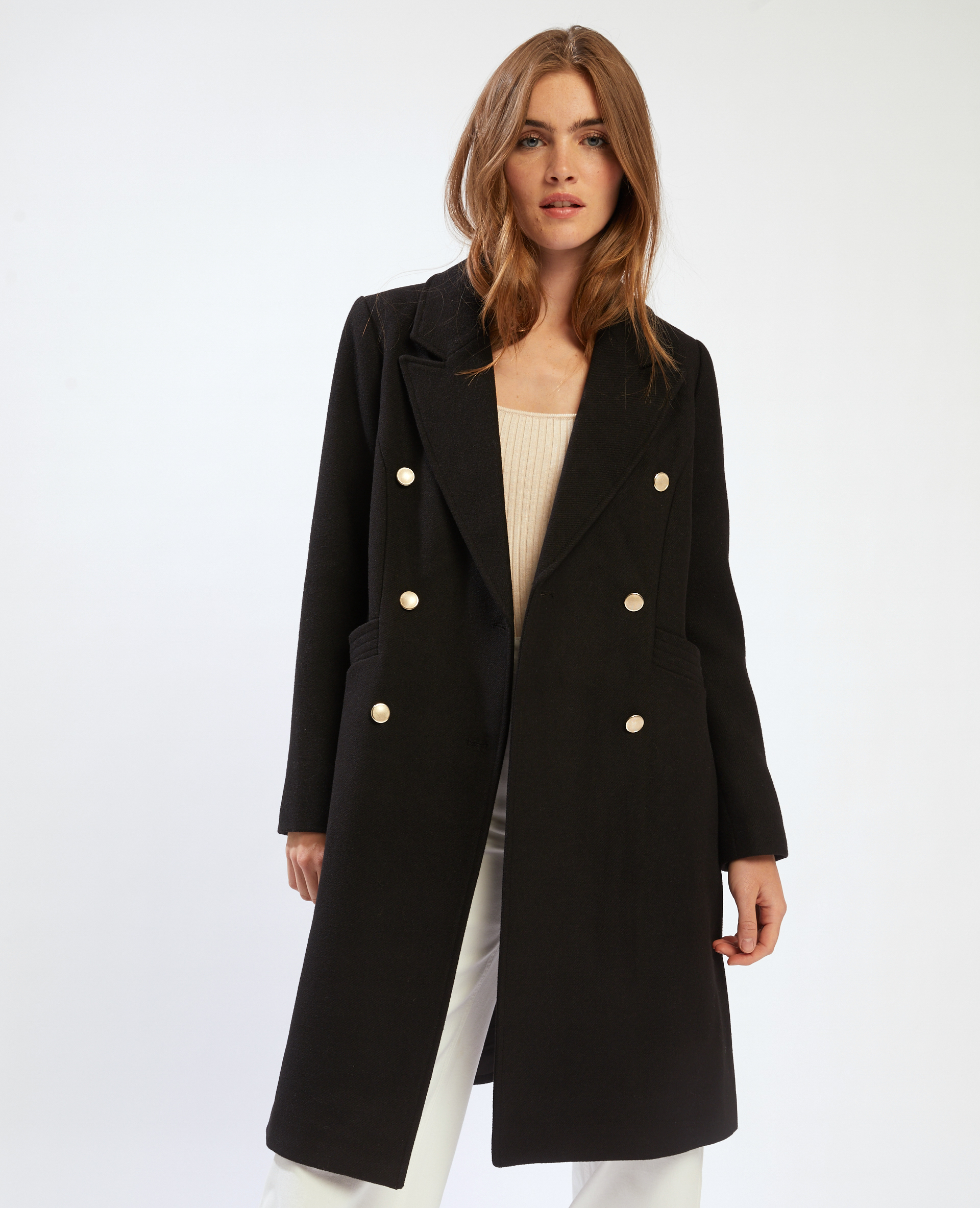 Manteau drap de laine ajust