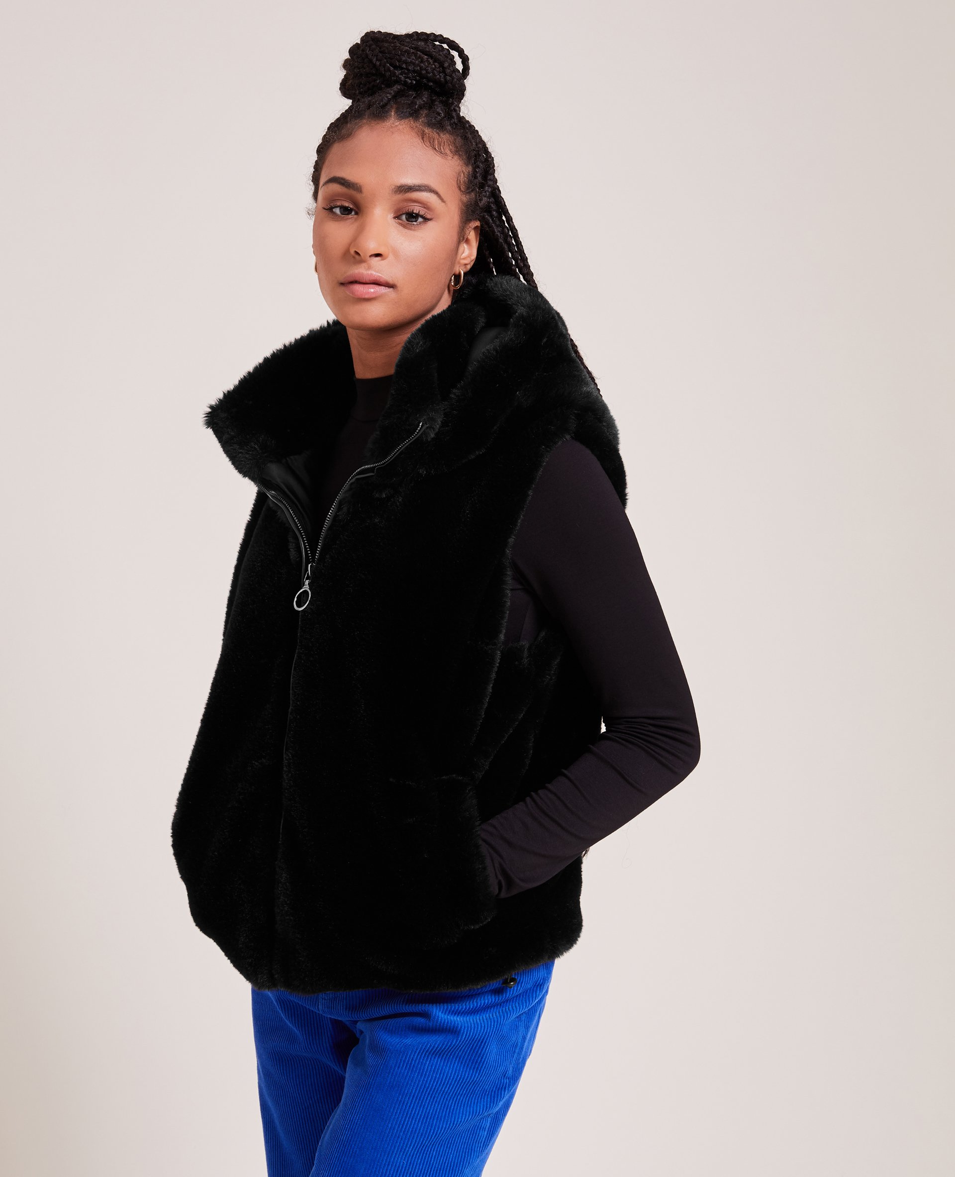 Veste fourrure sans manche top